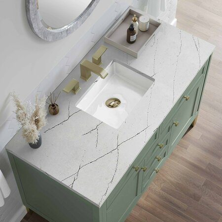 James Martin Vanities Chicago 48in Single Vanity, Smokey Celadon w/ 3 CM Ethereal Noctis Top 305-V48-SC-3ENC